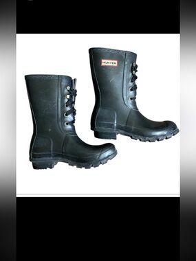Hunter Short Black Wellington Boots Size 7